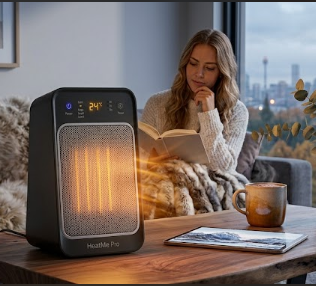 HeatMe Pro Personal-Area Heater warming a reading corner in an Australian apartment